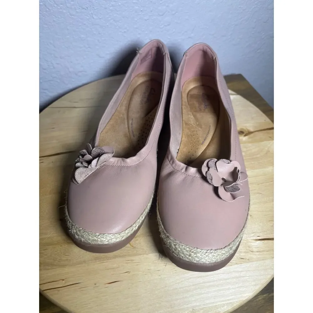 Clarks Collection Ultimate Comfort Tan Leather Flats Loafers size 11 W